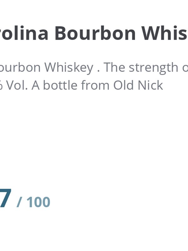 Old Nick Carolina Bourbon Whiskey